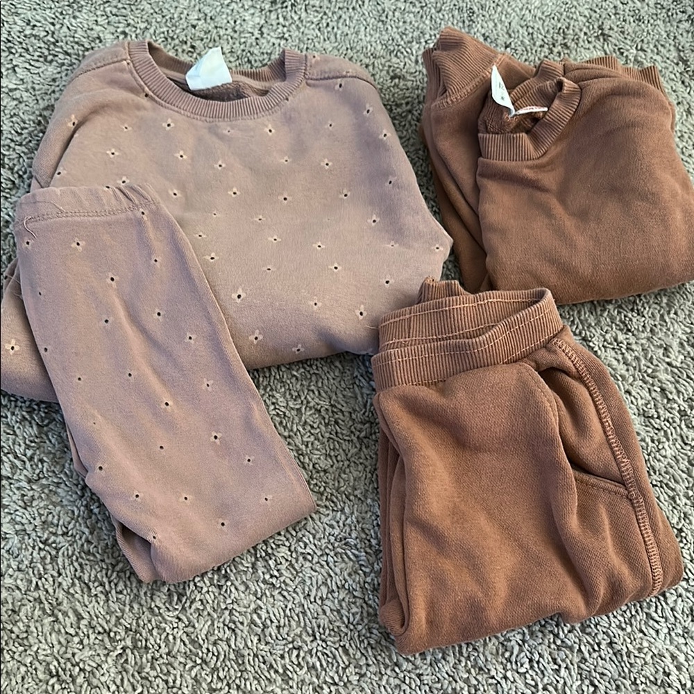Zara Dusty Pink and Brown Lounge Set